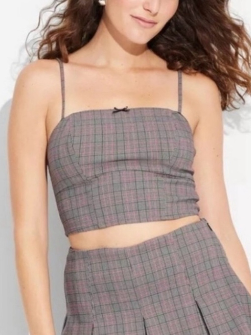 Plaid Cropped Tank Top